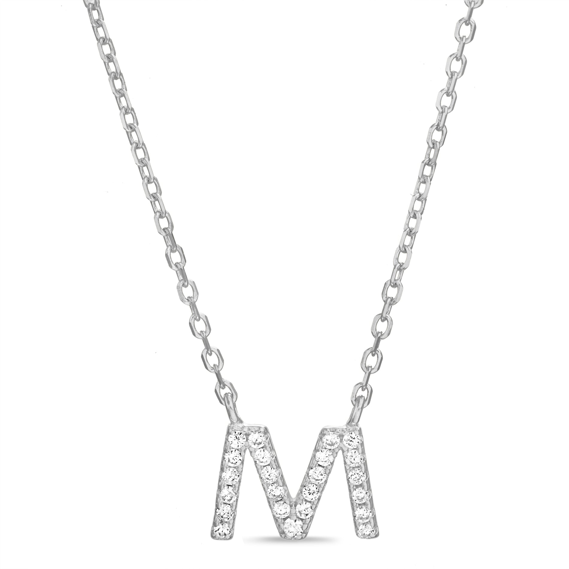 Silver Sparkle Initial Necklace